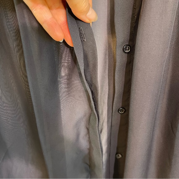 Harlow and Graham pleated sheer button up shirt - Picture 14 of 17